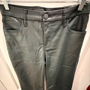 NWT Kut Dark Green Leather Straight Pants